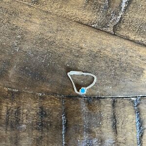 PANDORA turquoise heart chain ring. Size 5.